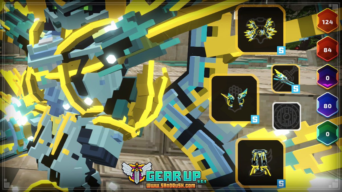 GEAR UP v0.1.10 is up!⚔️ 

gearup.sandrush.com

There are many new features to explore like improved emissive parts and combined stats for the equipped set. Dive in and gear up for your adventures in <a href="/TheSandboxGame/">The Sandbox</a>!

#Metaverse #NFTcollections #Wearables #digitalfashion