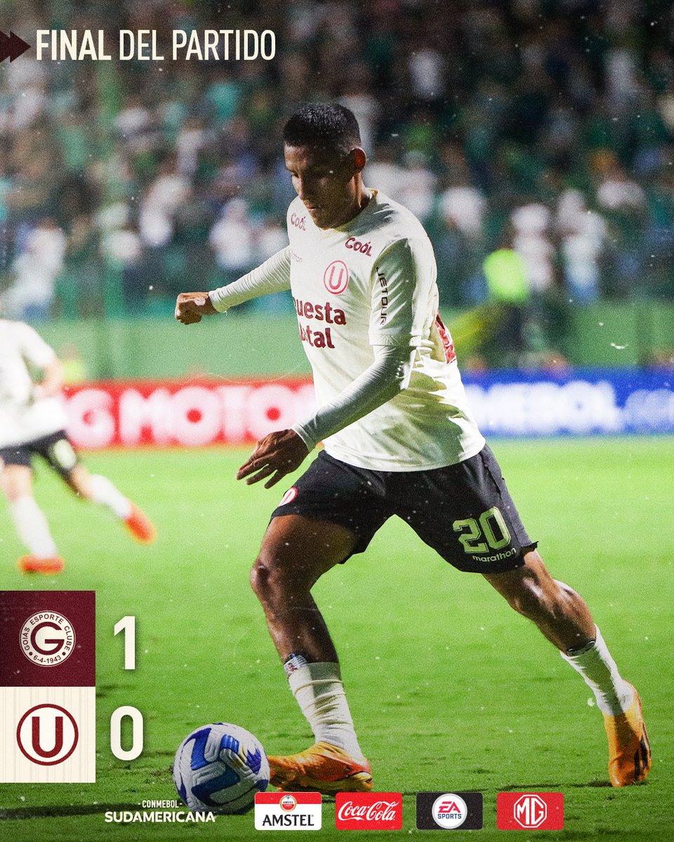 ⏱️ I 𝗙𝗜𝗡𝗔𝗟 𝗗𝗘𝗟 𝗣𝗔𝗥𝗧𝗜𝗗𝗢 𝗘𝗡 𝗘𝗟 𝗘𝗦𝗧𝗔𝗗𝗜𝗢 𝗗𝗔 𝗦𝗘𝗥𝗥𝗜𝗡𝗛𝗔  

⚽️ @goiasoficial 1-0 Universitario 

🏆 @Sudamericana

#ConLaUHastaElFinal