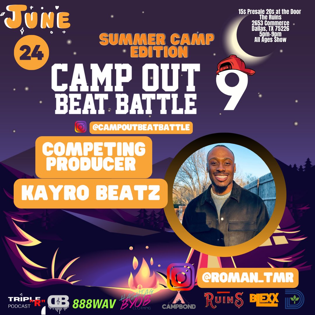 blexxent's tweet photo. We got some new guys in the upcoming #CampOutBeatBattle on June 24th! Welcome!! Tickets available now at the link below! 

https://t.co/EHPGL3QQ9c https://t.co/LDIObPkFFv