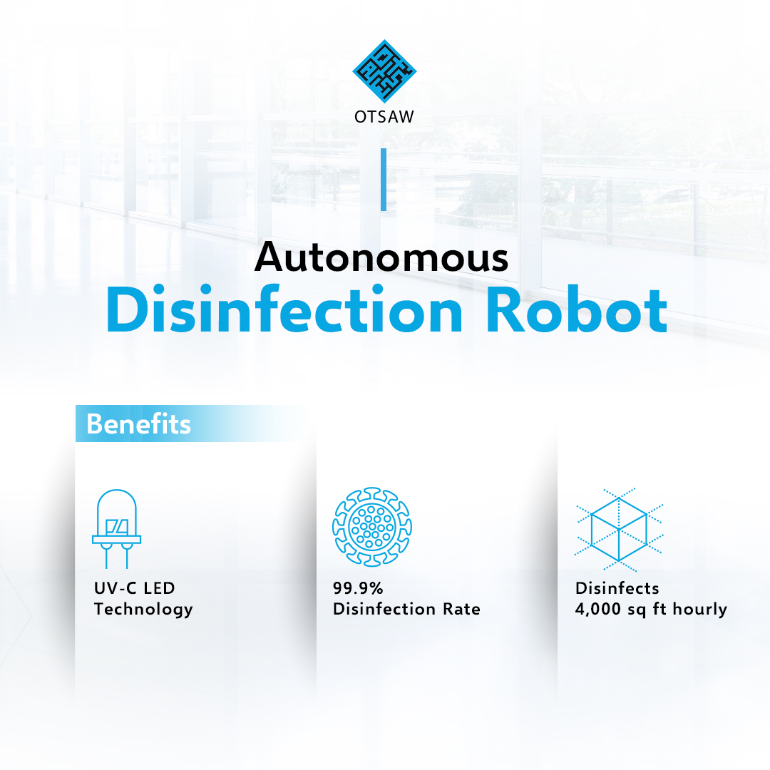OTSAWDigital's tweet image. Ensure top-notch hygiene in healthcare, aviation, and hospitality with O-RX disinfection robot - an ideal solution for a safer future. Contact us today to learn more! #OTSAW #ORX #DisinfectionRobot #AI #Hygiene #UVCLight #Healthcare #Hospitality #Commercial