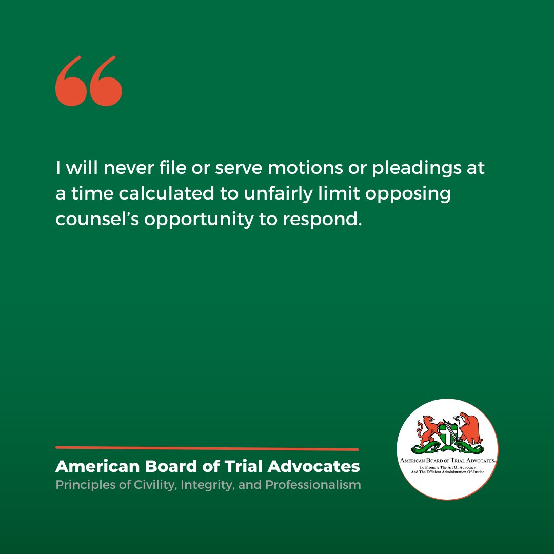 AbotaMichigan's tweet photo. A trial is an argument; make sure you let both sides be heard.
#abota #abotami #principles https://t.co/knTZcEMOMU
