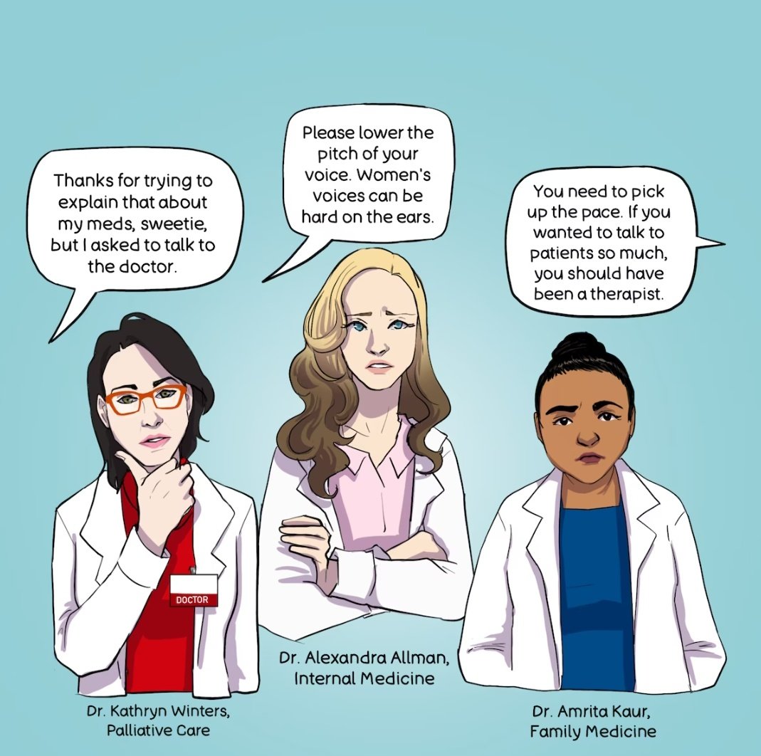 Spectacular work from <a href="/shirleneobuobi/">Shirlene Obuobi MD</a> pulling together multiple lines of evidence about #GenderBias in medicine 👏💪❤️.  The graphics (which she drew as well! 🤩) ring so true. The microaggressions and double standards need to go. #ILookLikeASurgeon👊