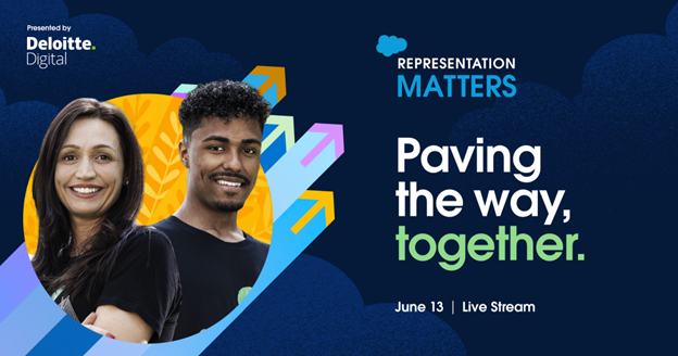 Hace_Online's tweet photo. You're invited! @salesforce Representation Matters summit is streaming live on June 13 at 1:30 p.m. ET! Luminary Black, Latinx, Indigenous, and LGBTQ+ leaders will gather to discuss how we can all work towards a more equal world. Register for free:  https://t.co/VVPabChu9h https://t.co/HLKkgX7g42