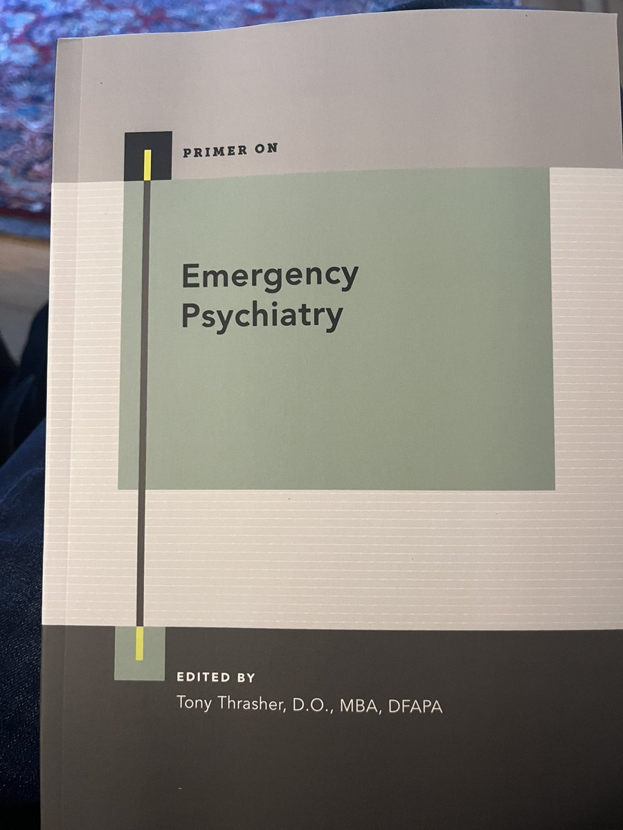 KMaloyMD's tweet photo. Check out just released Primer on Emergency Psychiatry, edited by Dr Tony Thrasher, published by Oxford, chapters on mood disorders and telepsych by me! https://t.co/qzASJd0qxx