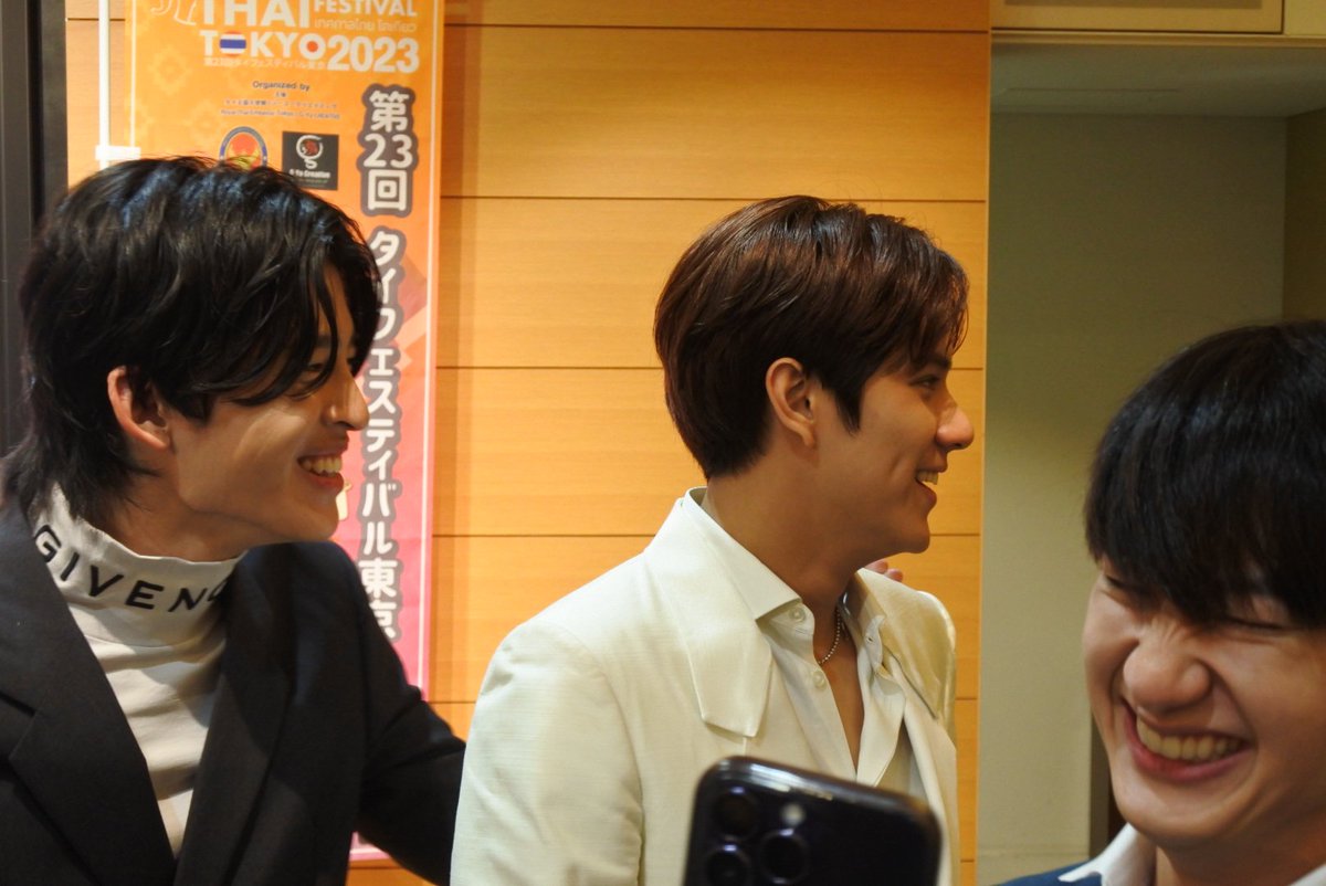 entaro_sanroku's tweet image. もう1枚追加!
マスコミ向けPRイベントでの別ショット。ポンドくんとナノンくんも一緒。
#Toptap #Pond #Nanon #タイフェスティバル東京2023