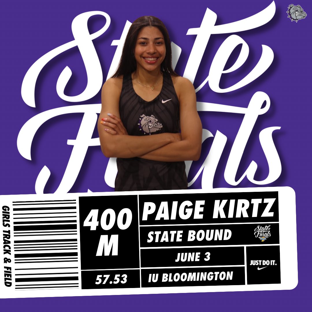 bhsdogs's tweet photo. Paige Kirtz punches her ticket for the 4th and final time tonight to go to the @IHSAA1 State Finals in the 400 m! https://t.co/0DrJFzSmt4