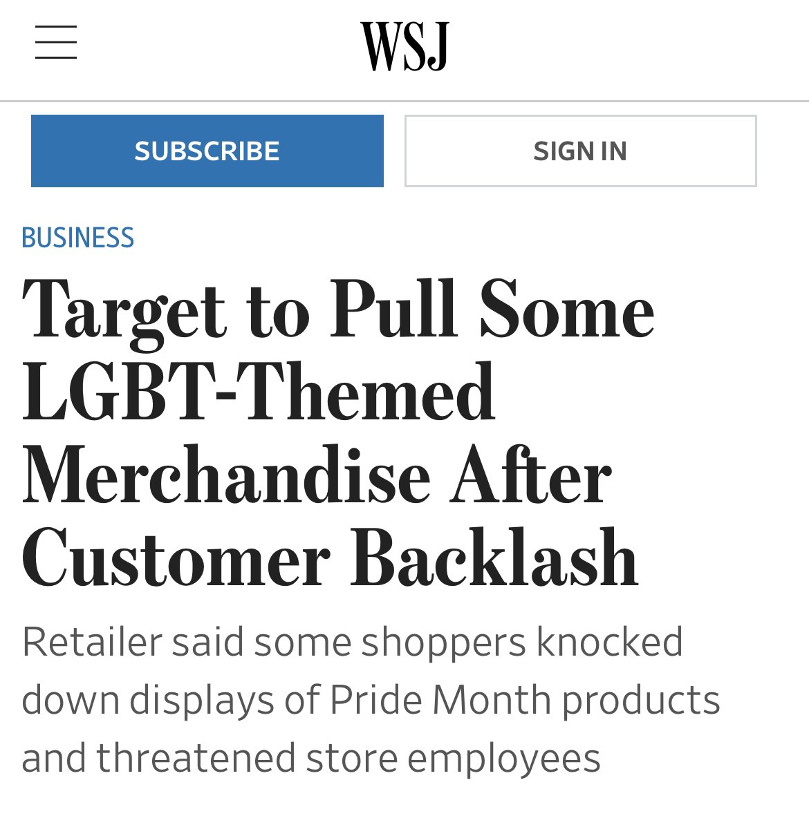 So Target is reportedly taking down Pride displays. Really forgetting how the lesbian target demographic is so strong it’s a cliche.

Corporations are not your friends.

Target better not put up a rainbow logo this year if this is true.

You don’t cave to fascists.
