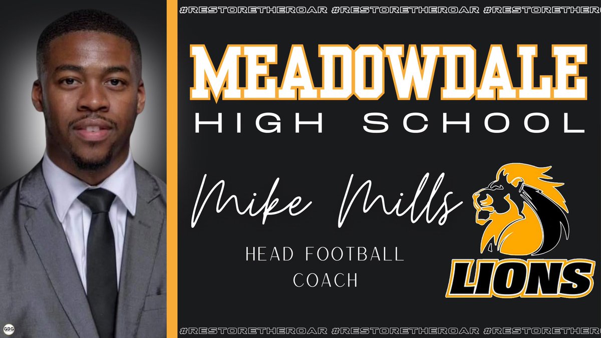 God, I can’t thank you enough for the opportunity to go serve the student-athletes at Meadowdale High School as the Head Football Coach!! This is the direct result of working hard, staying patient, and trusting the man above. 

Let’s be Legendary Lion Family! #RestoreTheRoar 🦁