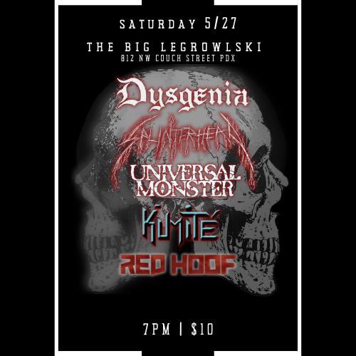dysgenia's tweet photo. @dysgenia will be playing the Big Legrowski in nw Portland this Saturday May 27. Come check out an amazing lineup of bands. #PortlandOregon #Oregon #LIVE #concerts #rock #music https://t.co/QbtWfx7Izc