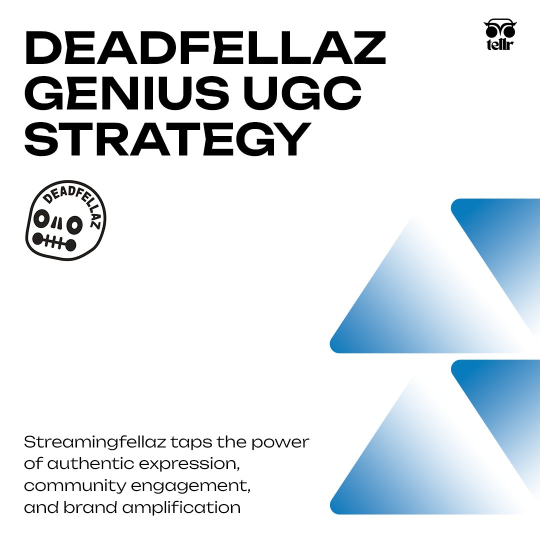 TellrLabs_io's tweet photo. ๐ง ๐ฒ Streamingfellaz by @Deadfellaz is an awesome UGC strategy.
How diverse expression & community-led creation form the core of the brand, inspiring authentic & contagious engagement. A thread๐งต (1/6)
#UGC #ContentMarketing https://t.co/HiiDOPYtws