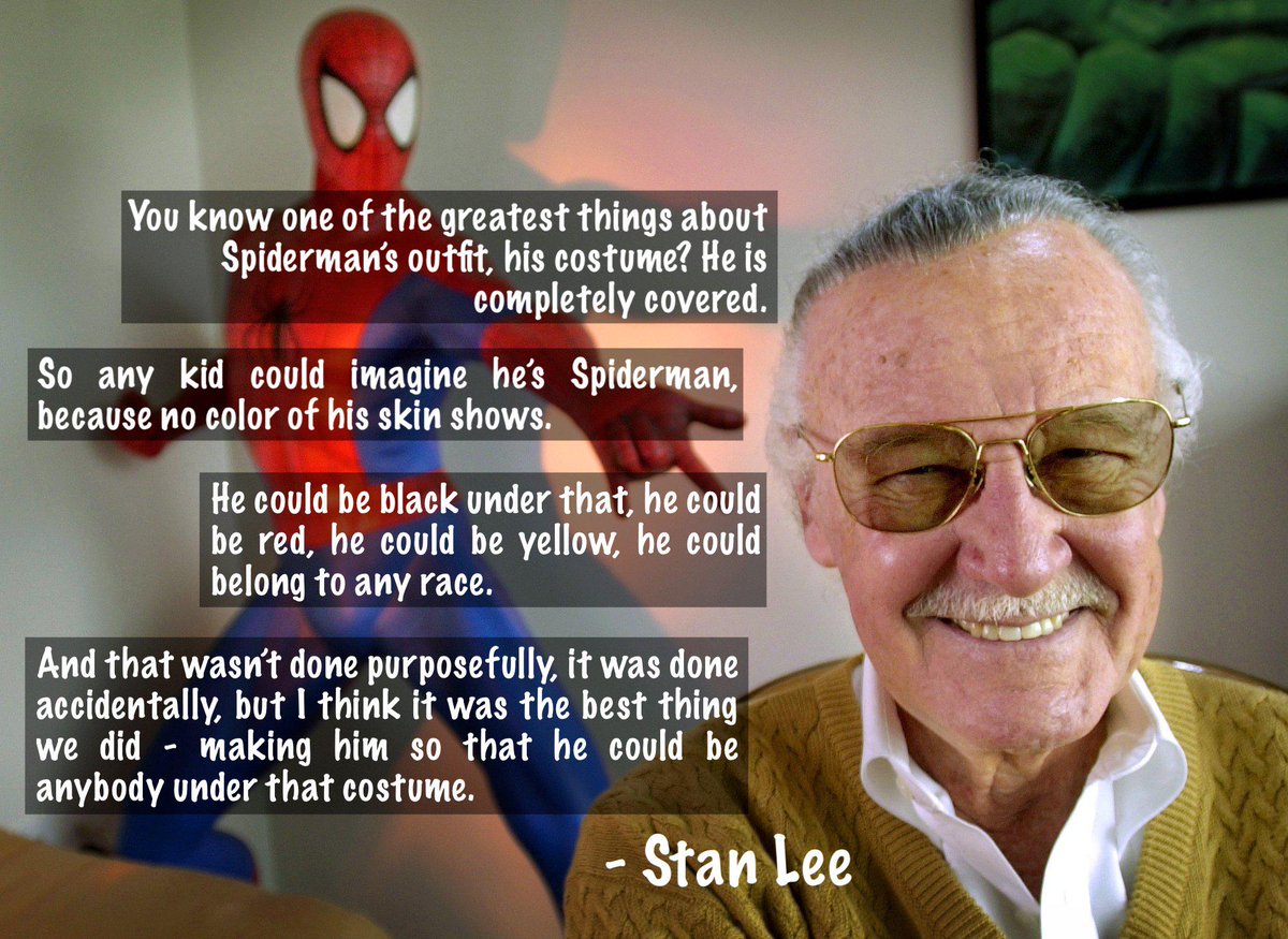 Here's a reminder of how Stan Lee felt about Spider-Man amidst all the evil racists trying to say Miles Morales is not Spider-Man lately.