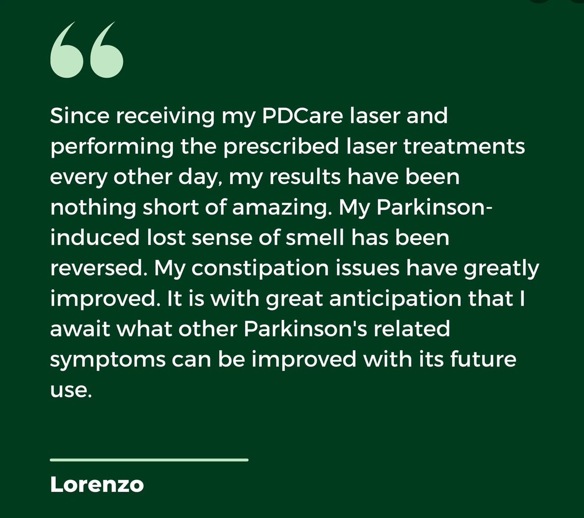 Great news from Lorenzo, user of our PDCare infrared laser. He continues to use his usual PD medication as before  - as at home laser therapy does not interfere with meds. #parkinsons #photobiomodulation