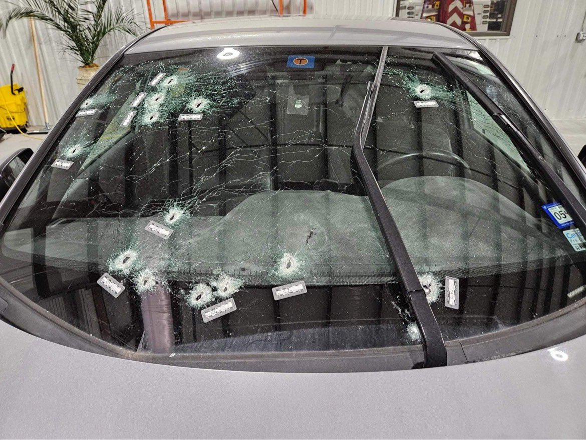 tiaramtucker's tweet photo. When you look at all of the bullets that hit the car of #IrvinWalker on the day of the #AllenPremiumOutlets #MassShooting, it’s a miracle that he is alive and able to tell his story as a #shootingsurvivor. Hear from him now on @AC360 on #CNN! #TiaraPRNetwork https://t.co/BQ5NE1DgGE