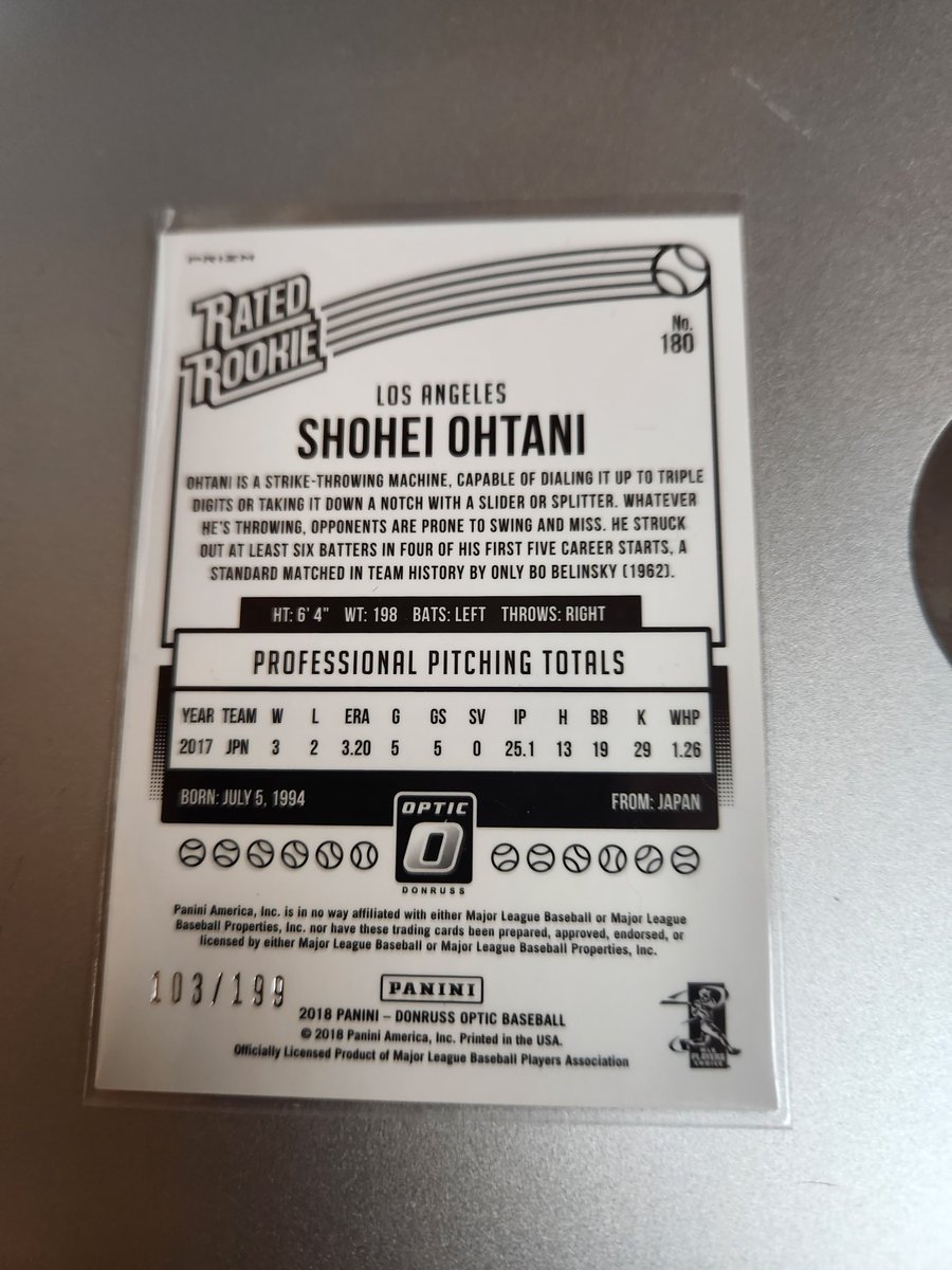 Vol_4xRiffs's tweet image. Hey hobby peeps I had a card go missing out of a bubble mailer i sent to @Trader101Card 
Please keep an eye out if you see this ohtani numbered to 103/199 pop up anywhere. 
Likes and rts appreciated 
It went missing in washington @MrKdub If you can help spread the word
