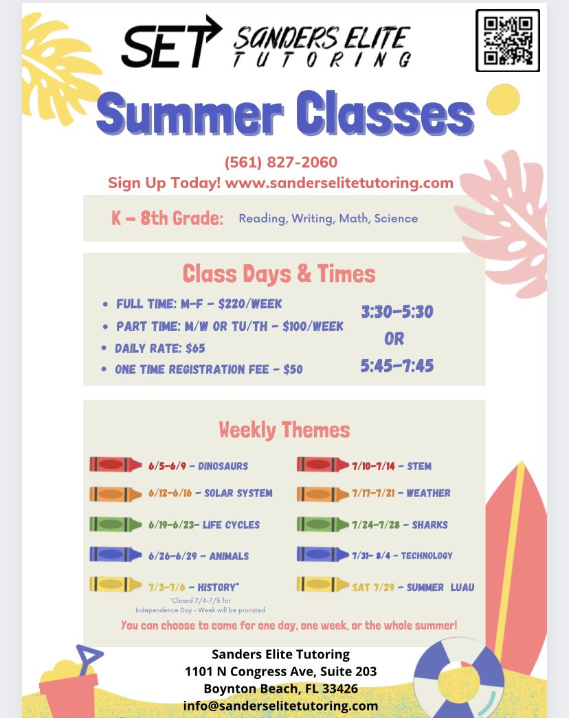 readwithsanders's tweet photo. Summer Classes start soon. Sign up today! 

Dinosaur Week is going to be amazing 🦖🦕🦖🦕 https://t.co/jEeGGjtO1i