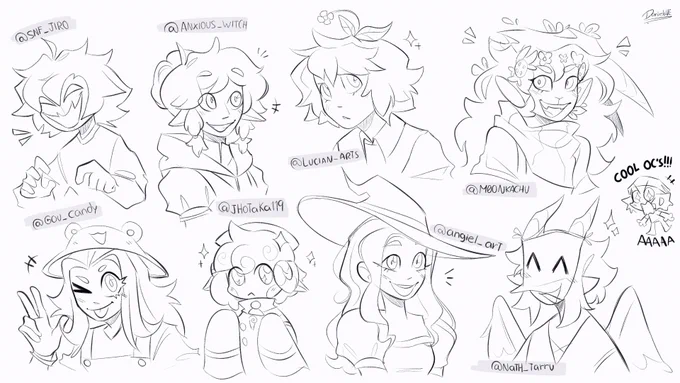 Alright Round 1! 🤸 #Doodles @SNF_JIRO @anxious_witch_ @Lucian_Arts @M00NKACHU @Gou_Candy @JHotaka119 @angiel_art @Nath_taruu