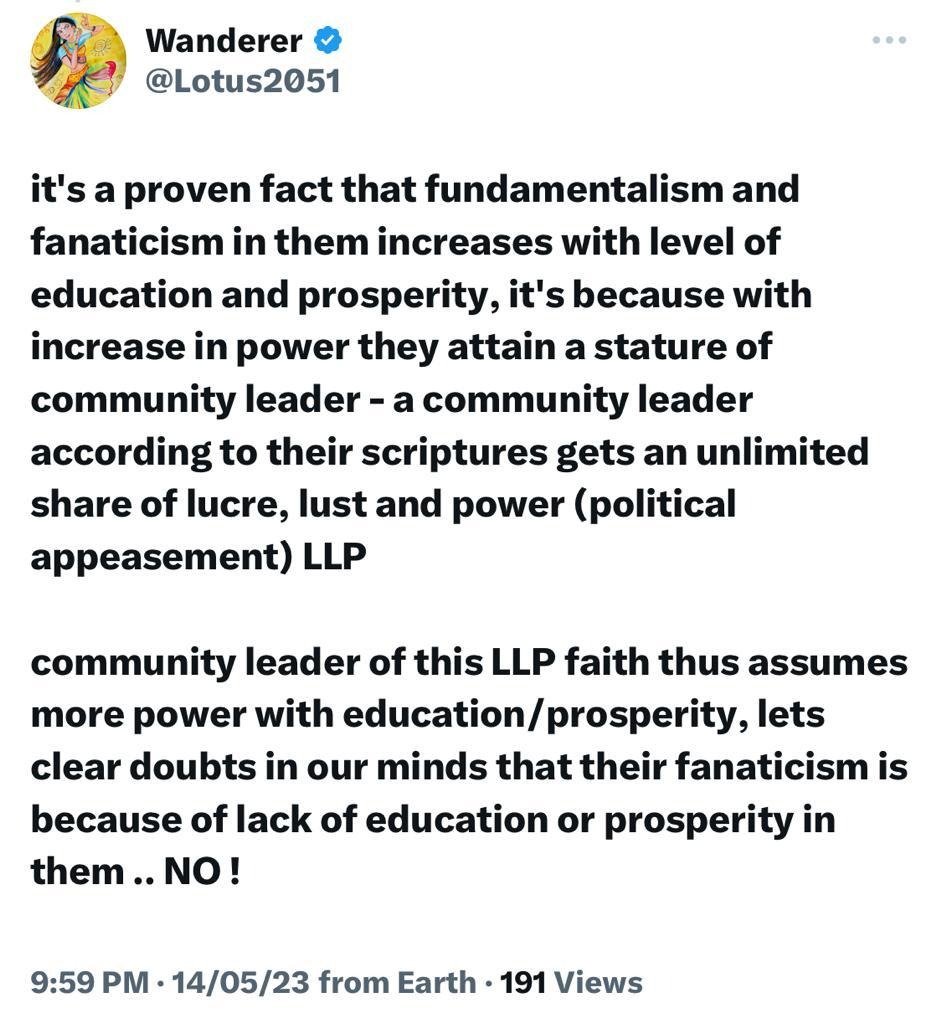 Lotus2051's tweet image. LLP faith thrives on rumours 

Maulanas maliciously spread these rumours as a vicious strategy to fuel animosity.

Read JSDeepak&apos;s book &apos;India Bharat &amp;amp; Pakistan&apos;, disturbed that majority muslims even after so many years of conversion lived their lives as a Hindu did to peacefully…