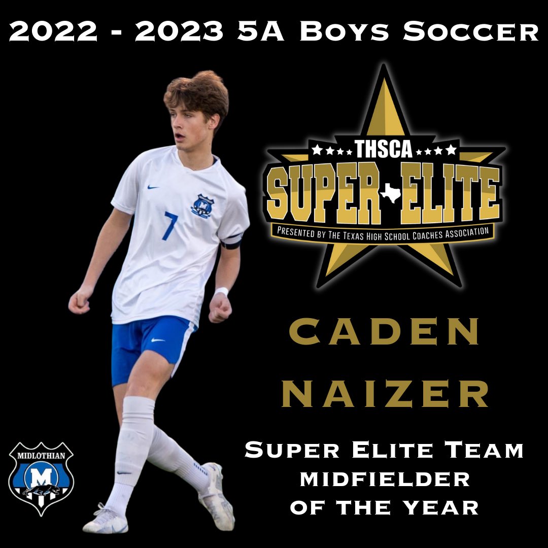 Congratulations @caden_naizer for being named a part of the 5A boys soccer #SuperEliteTeam and Midfielder of the Year! 🎖️⚽️👏

@midlo_bsoccer @MISD_Athletics @MHSPanthers @THSCAcoaches 

#misdproud #txhssoccer