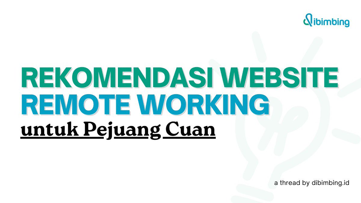 dibimbingid's tweet photo. Kalo jualan di Fiverr susah cuan, bukan berarti nyerah karena udah kalah saing.
Karena masih banyak website remote working yang mungkin kamu belum tau 😉

10 REKOMENDASI WEBSITE FREELANCE &amp; REMOTE WORKING!
Auto cuan, cuan, cuan~~~ https://t.co/IDr8y5a4j1