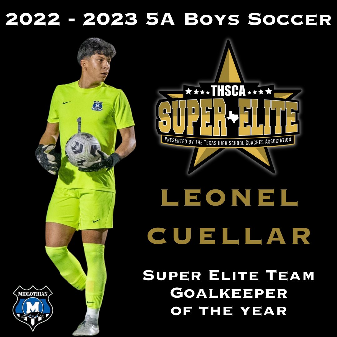 Congratulations @TheleonelC for being named a part of the 5A boys soccer #SuperEliteTeam and Goalkeeper of the Year!! 🎖️⚽️👏

@midlo_bsoccer @MISD_Athletics @MHSPanthers @THSCAcoaches 

#misdproud #txhssoccer