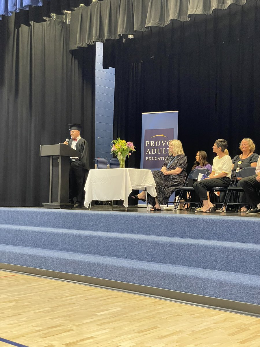 “Overcoming obstacle big and small” Provo Adult Ed grad KeSean Yazzie. Congratulations PAE grads class of ‘23!