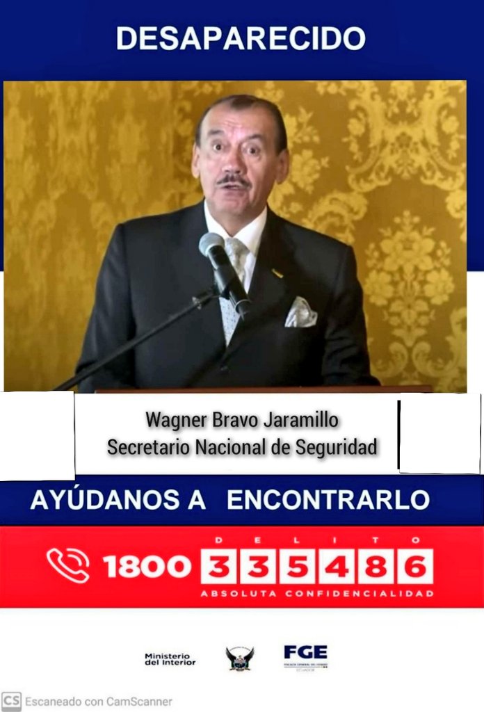 relicheandres's tweet photo. Ayúdanos a encontrarlos 🙏

Fueron vistos por última ocasión en García Moreno y Chile (Palacio de Carondelet) donde el inquilino de esa edificación -@LassoGuillermo- los nombró como Secretario y consejero de Seguridad. 

Les llamaron "pesos pesados" desde ahí no se los ha visto. https://t.co/0a335U5Lqk