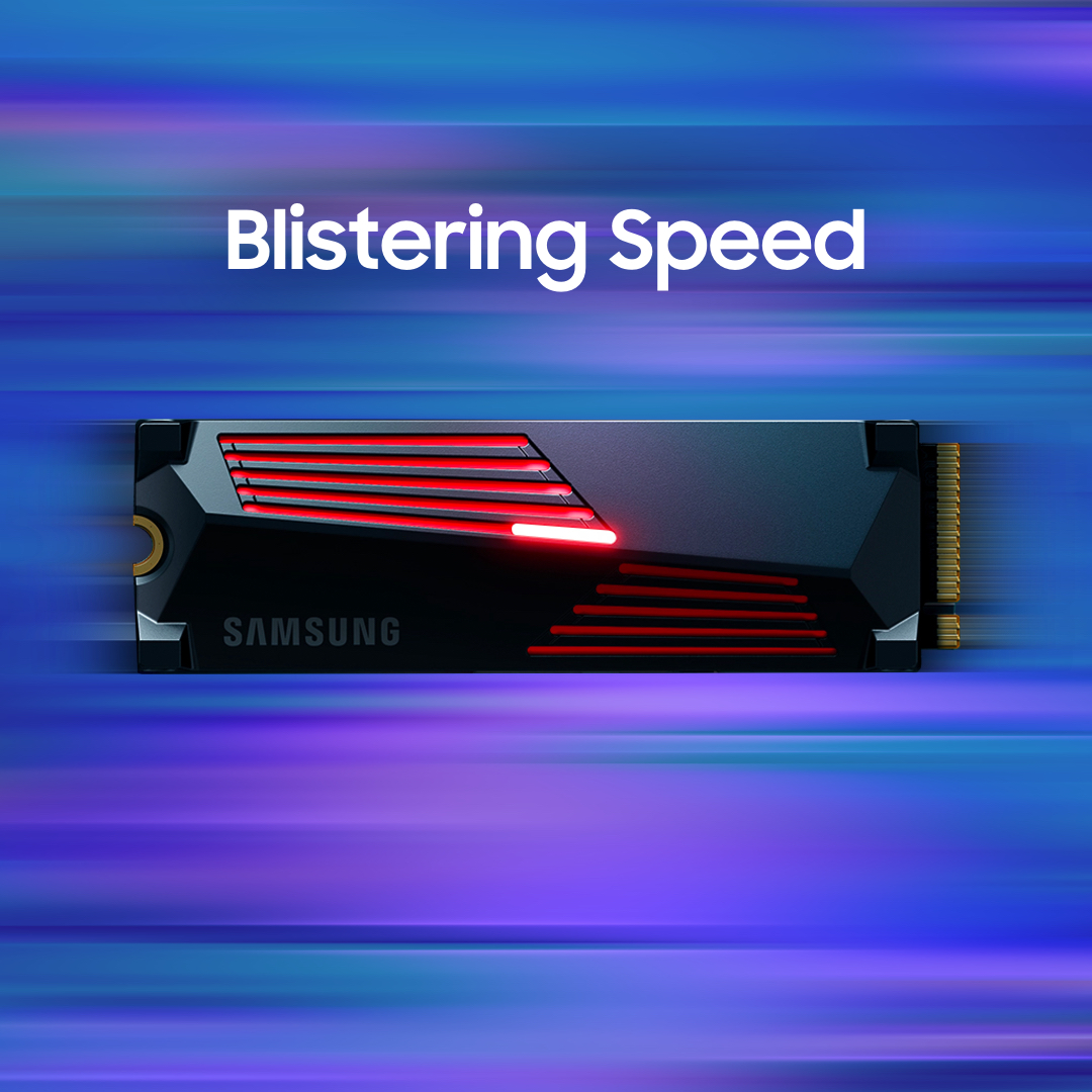 Blistering speed is here. Capable of reaching the near maximum performance of a PCIe®4.0 SSD, the #990PROwithHeatsink by #SamsungSSD is for gamers and tech enthusiasts who demand the ultimate in performance. 
smsng.co/990PROwithHeat…