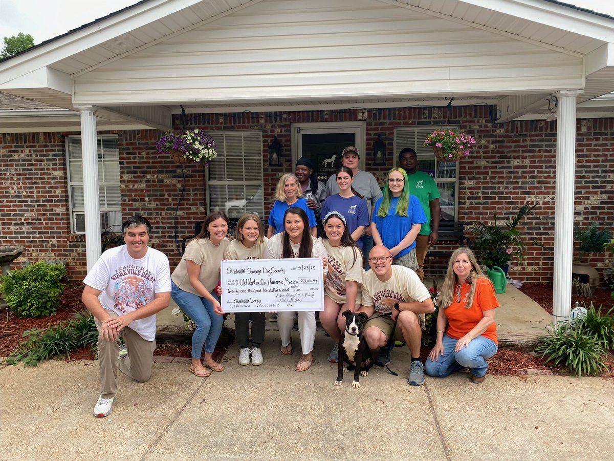 The Starkville Sausage Dog Society is pleased to donate the proceeds from the Derby to our pals @ochsms over $21K! Come volunteer with them or adopt a new friend soon! See y'all next year!
