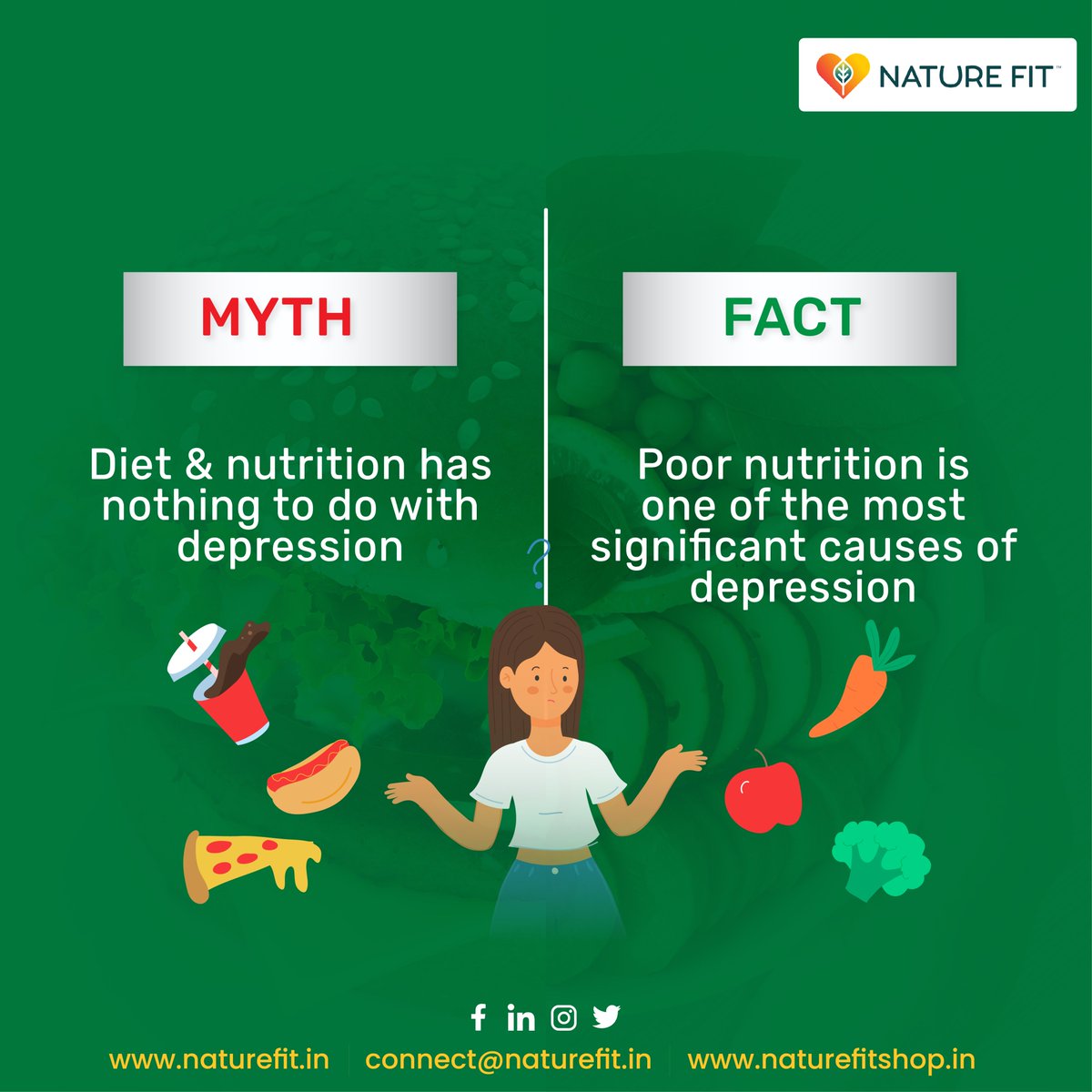 naturefitsocial's tweet photo. Diet ≠ Depression 💔🍽️

FACT: Poor nutrition fuels depression.

Uncover the link between what we eat and mental well-being. Embrace nutrition for a happier mind! 🌱💪💙

#wednesdaythought #WednesdayMotivation #mythbreakers #facts #FactCheck https://t.co/VMkz0NXhjd