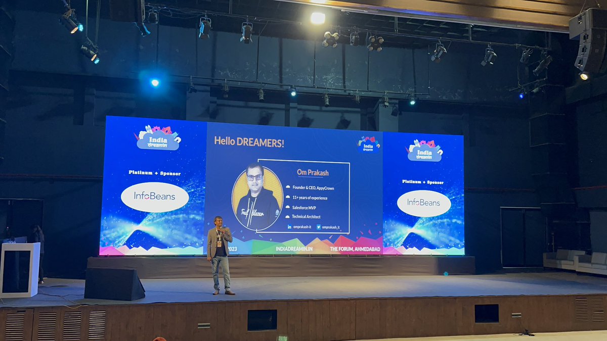 We are thrilled to share that our founder and CEO, @omprakash_it was recently featured in a community success story in @sfindiadreamin keynote. Om had yet another incredible opportunity to shine. He was invited as a star speaker at this prestigious #IndiaDreamin23. #AppyCrown