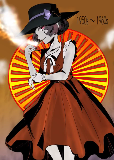 前に描いたオリジナルのレトロ女性をアイコンにしました