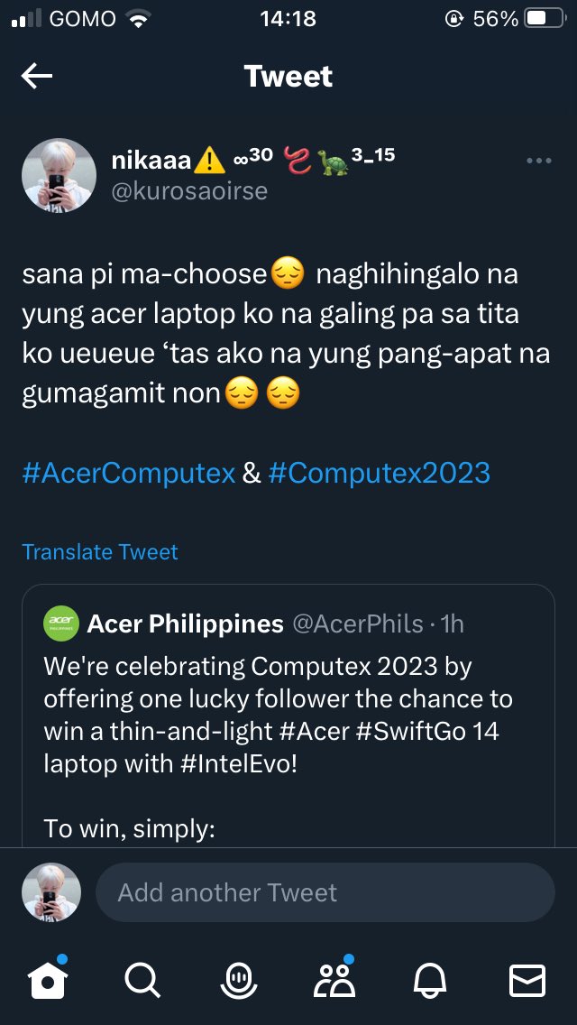 kurosaoirse's tweet image. hi po favorite ninang😔😔

#AcerComputex &amp;amp; #Computex2023