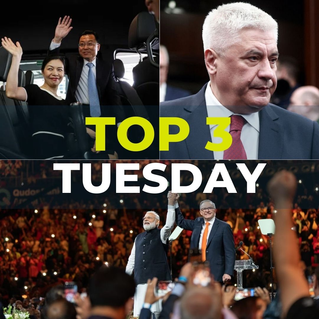 thegeosphere_'s tweet photo. "📰 Tuesday's top stories are here! Get the latest updates and stay ahead of the game with our daily news roundup."

Tuesday's Top Headlines:
1. Rousing welcome for PM #Modi: #Australia-#India ties. https://t.co/9ENAwgqgxc