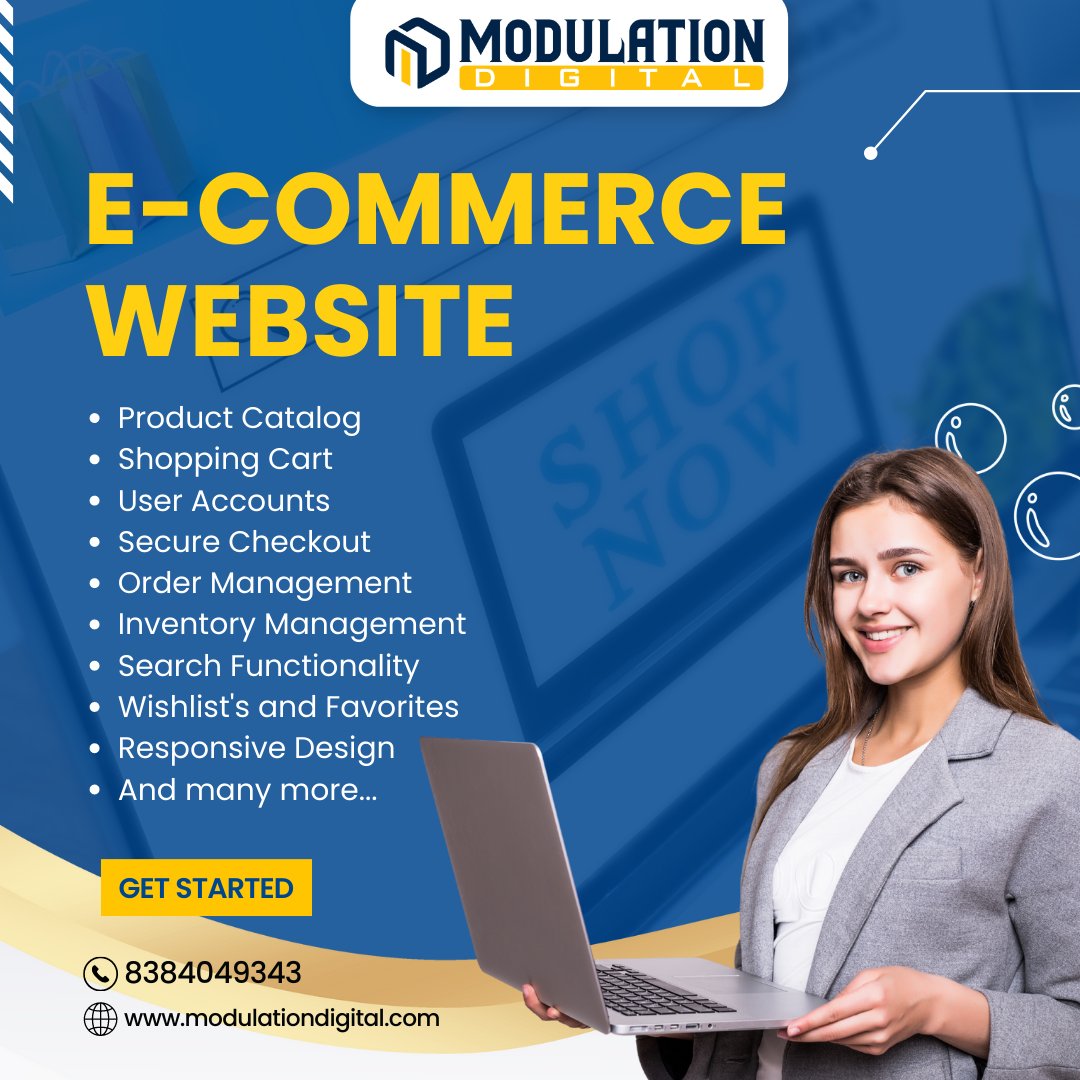 Modulationdigit's tweet image. At Modulation Digital, we specialize in creating custom E-commerce websites that capture your unique brand and style. Let our web development services help you stand out in the crowded online marketplace! 💻