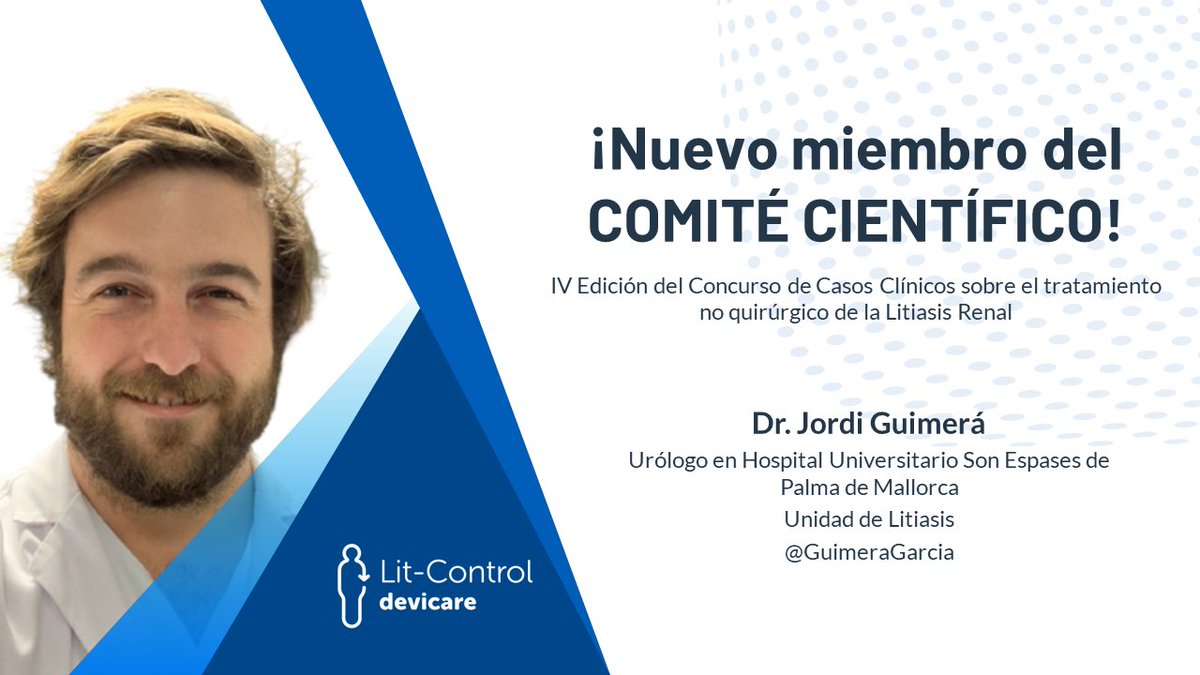 ¡¡ATENCIÓN URÓLOGOS!!

Nos complace anunciar que el Dr. <a href="/GuimeraGarcia/">Jordi Guimera Garcia</a>  es nuestro nuevo miembro del Comité Científico de la IV Edición del Concurso de Casos Clínicos de <a href="/Devicare/">Devicare</a> . ¡Bienvenido! 🎉

👉 Participa aquí: lit-control.es/concurso-casos