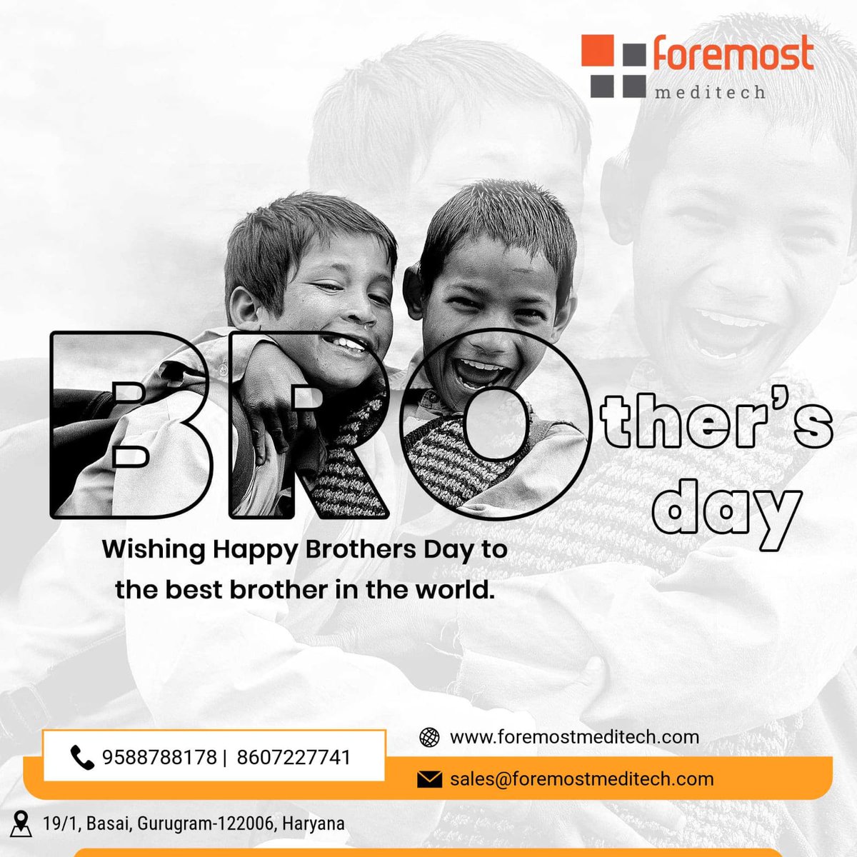 foremost_pvt's tweet photo. Happy Brother’s Day! Best friends can read each other's mind. But only brother can feel each other's hearts.

Now you can contact us on our toll free no.
For order or any query call us 8068494163

#brother #brotherday #Bhai #brotherslove❤️ #fmpl #fmt #foremost #foremost_pvt https://t.co/00eHiW5gPu