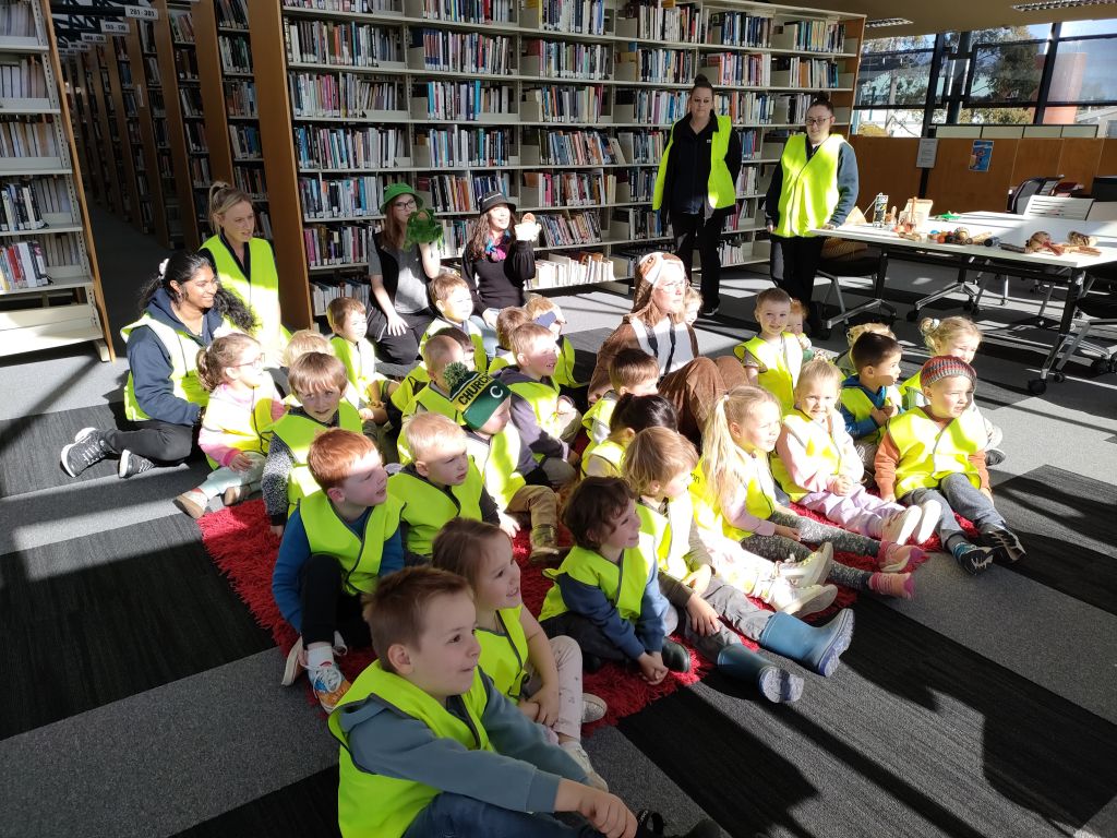 National Simultaneous Storytime at the Gippsland campus library today with staff member and student Dee, reading the book The Speedy Sloth by Rebecca Young to the children from Federation Children's Centre in Churchill. #NSS2023