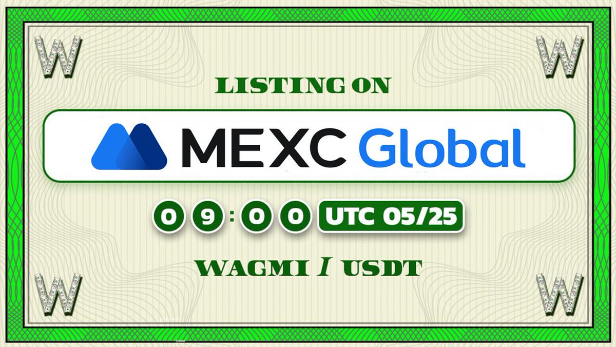 WAGMIHQ's tweet photo. We are listing on @MEXC_Global May 25th (09:00 UTC)

This is just the beginning.

WE’RE ALL GONNA MAKE IT $WAGMI https://t.co/ZFQN4uGbte
