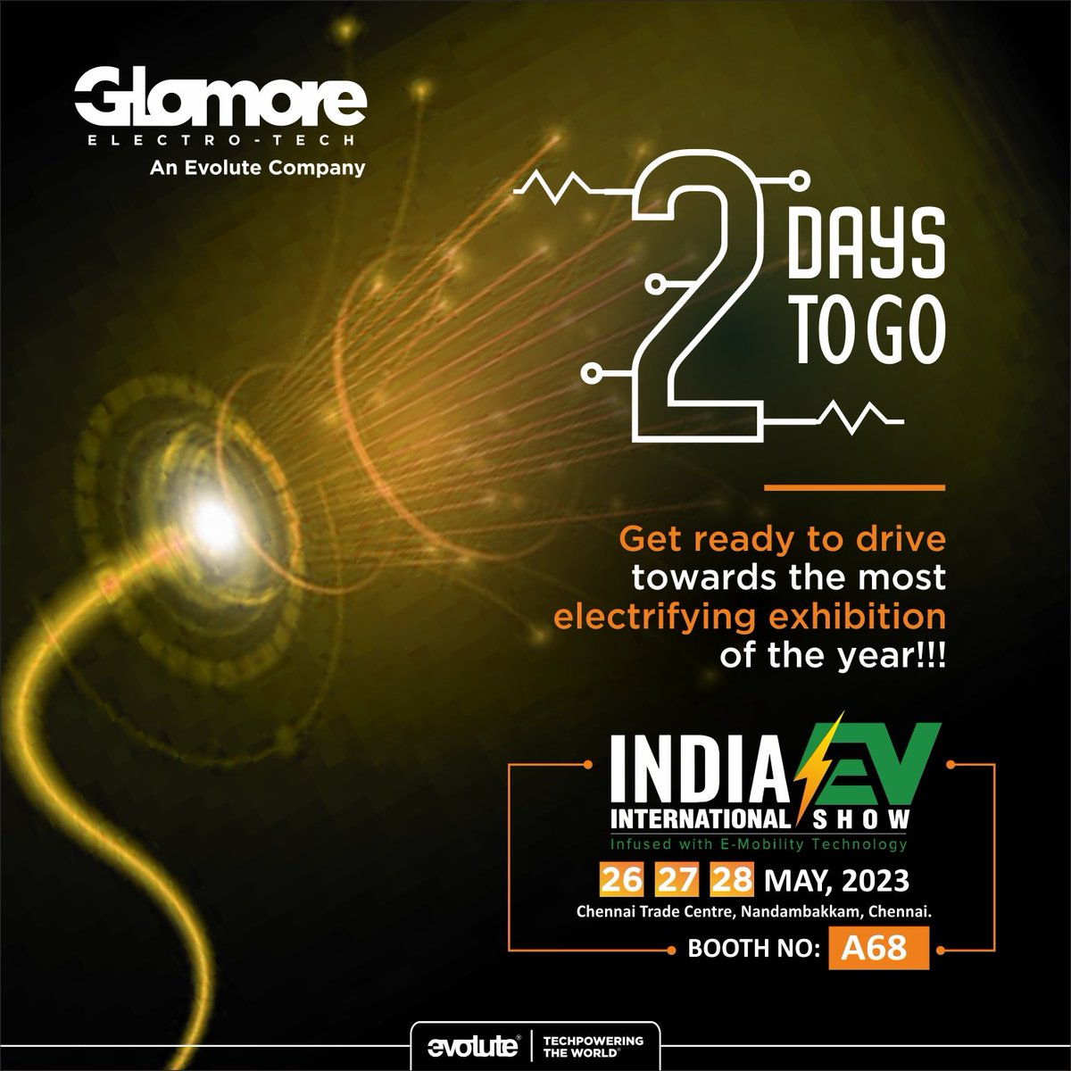 GlomoreElectroT's tweet photo. Get ready to drive towards the most electrifying exhibition of the year!!!
02 Days to go!
.
.
For more details visit us at https://t.co/gYUNzA5rvL
.
.
#glomore #glomoreelectrotech #Evolute #Evolutegroup #india #exhibition #batteries #solution #power #StayTuned https://t.co/fg67d0RtXH