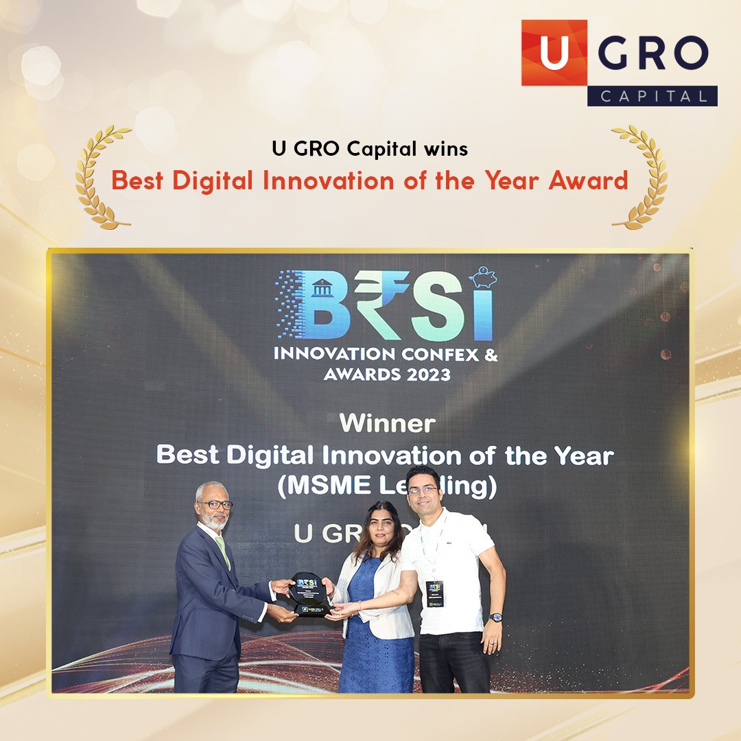 Our team is thrilled to have won the Best Digital Innovation of the Year Award (MSME Lending) at the BFSI INNOVATION Confex & Awards'23, hosted by GAINSKILLS. The award was received by Apurva Jhaa, VP & Lead - Business Solutions, & Tanya Chadha, Head - Partnerships and Alliances.