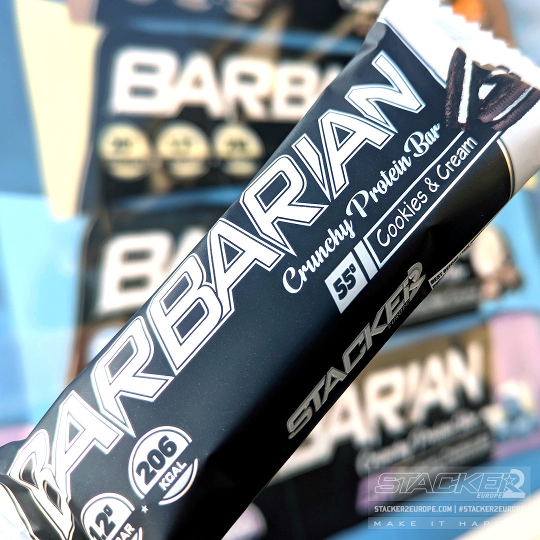 Stacker2Europe's tweet photo. You know Barbarian as the tastiest protein bar, with an unprecedented low amount of sugar. There were already 4 delicious flavors available. As of today the new flavor Cookies &amp; Cream has been added to our range!

Stack3d: "Easily one of the best bars in the world!" https://t.co/F5gNbufbDy