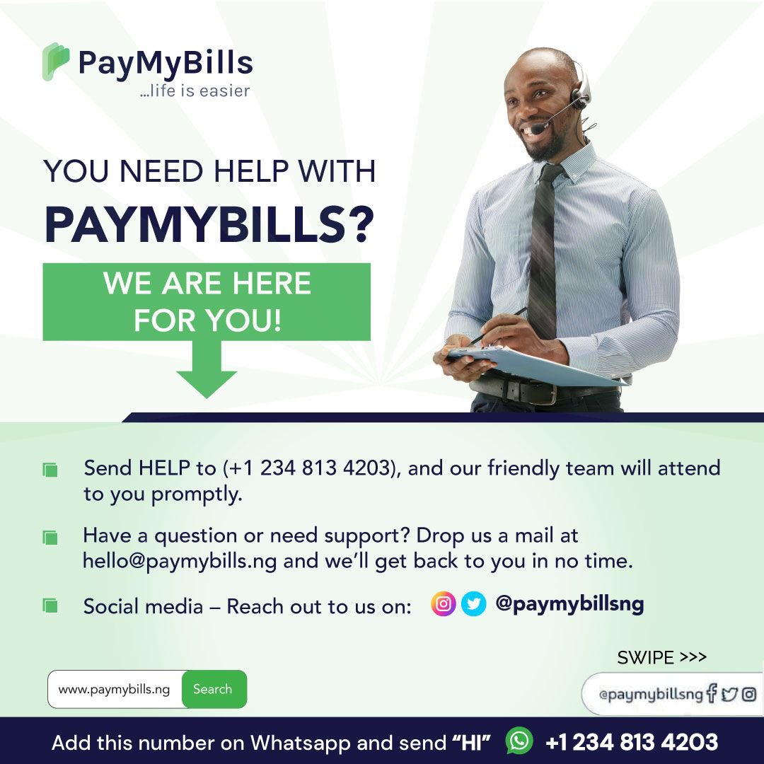 paymybillsng's tweet image. Your needs, our priority. Our Customer support team is here to assist you every step of the way. 

#paymybills 
#paymentplatform 
#billpayment