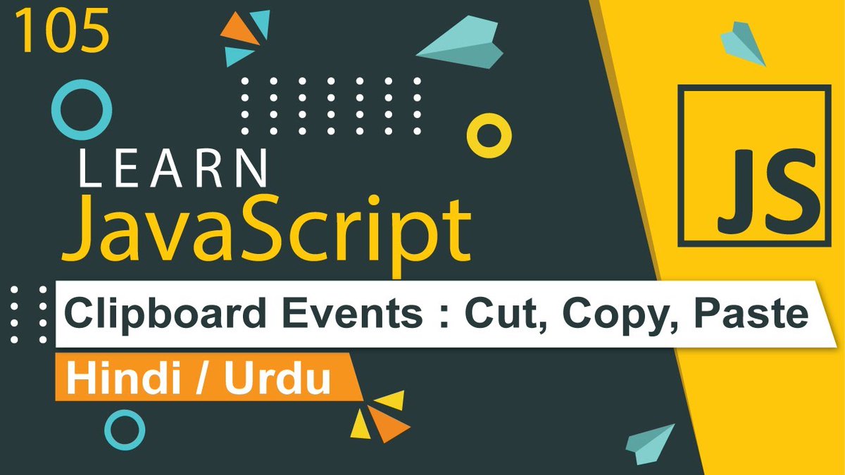 YooBabaa's tweet photo. JavaScript Clipboard Events : onCut onCopy onPaste Tutorial in Hindi / Urdu
https://t.co/SxzIirqpRN

#javascript #webdevelopment #webdesign #yahoobaba https://t.co/tZ2PcSFNjX