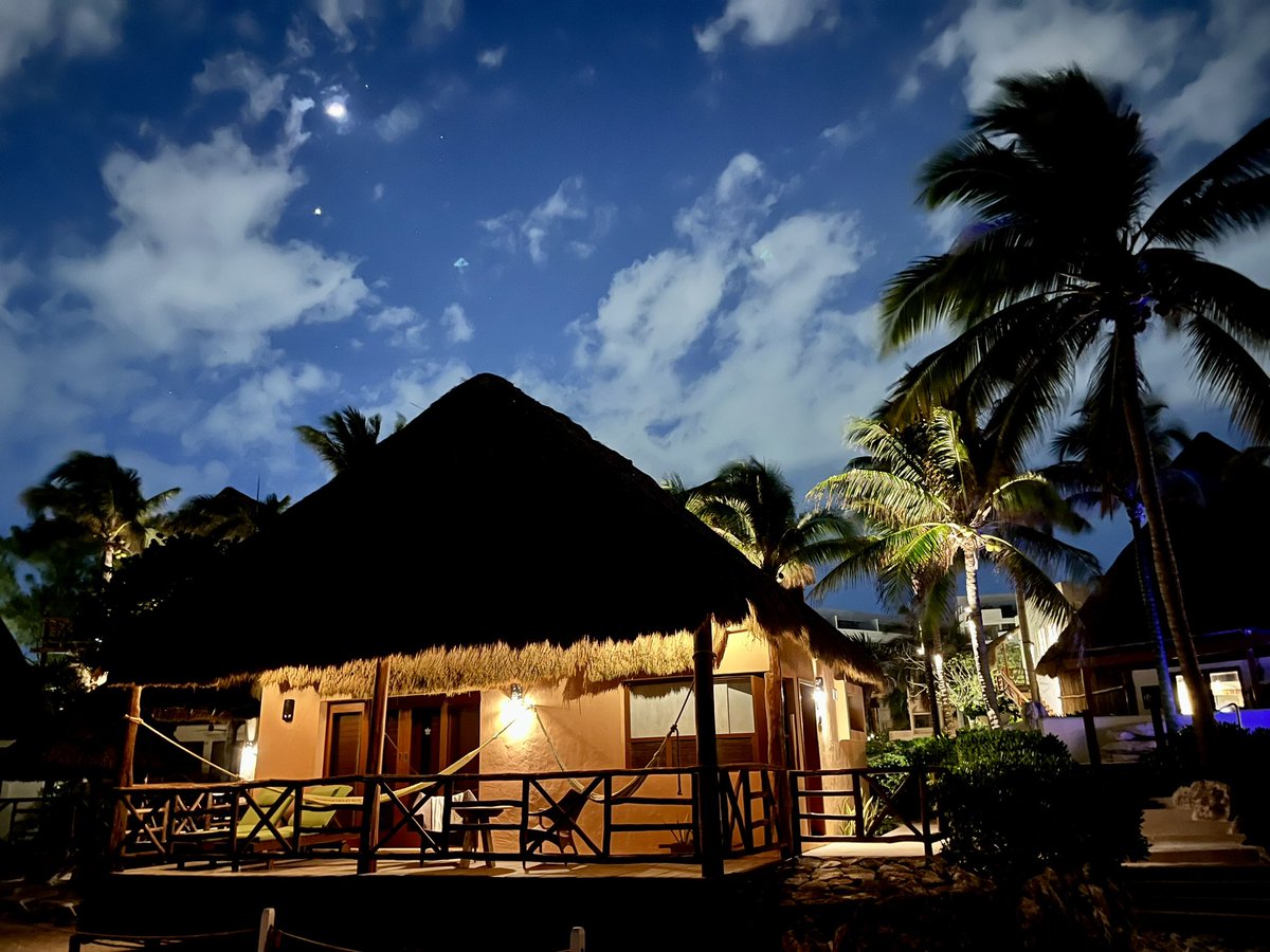 RedElektric's tweet photo. @EDranir This is the #nightsky and #moon at #MamitasBeach in #PlayaDelCarmen… what is under the moon? Meanwhile from here up close the moon looked like a U https://t.co/ICol5ygDqu