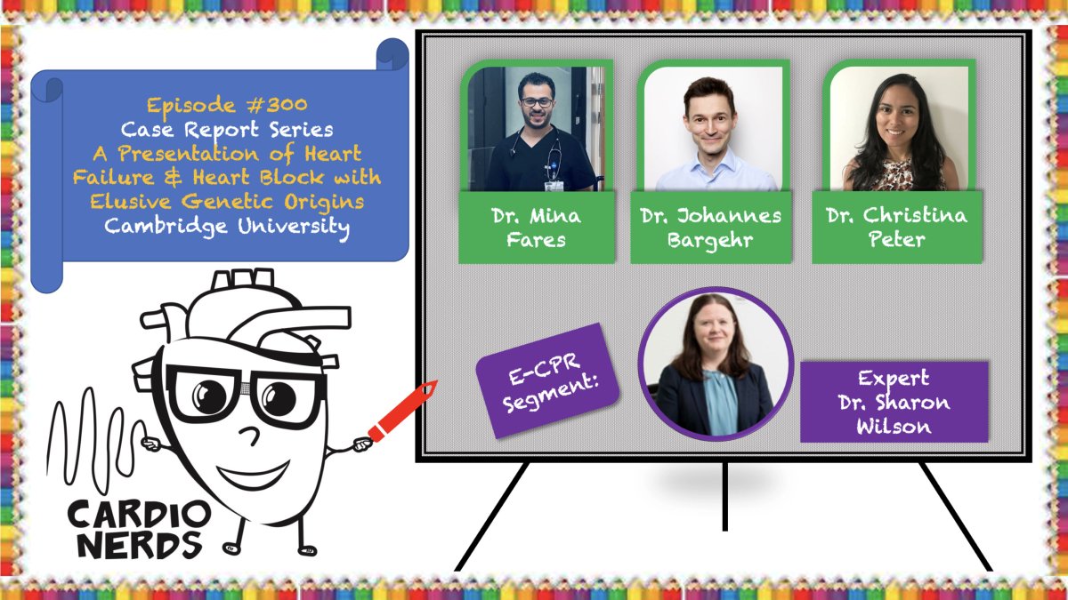 <a href="/CardioNerds/">CardioNerds</a> goes international! 

3⃣0⃣0⃣A Presentation of Heart Failure &amp; Heart Block with Elusive Genetic Origins – Cambridge University

Feat: <a href="/MinaFar20/">Mina Fares</a> Dr. Johannes Bergehr, <a href="/Dr_CPeter/">Christina Peter</a> and faculty expert <a href="/drsmwilson/">Sharon Wilson</a>

Show notes and more👇
cardionerds.com/300-case-repor…