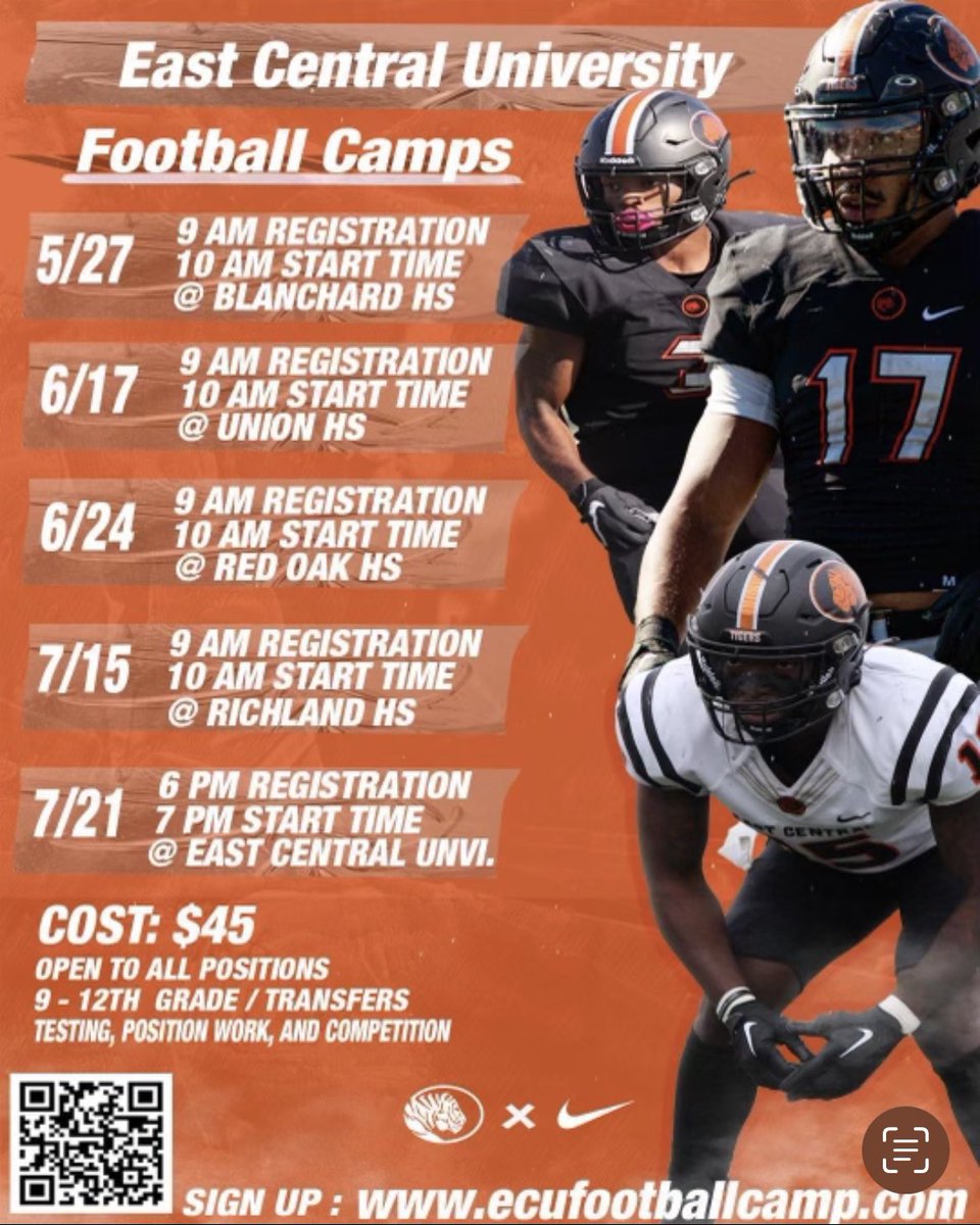 Thank You East Central University for the camp invite! @CoachWChristian