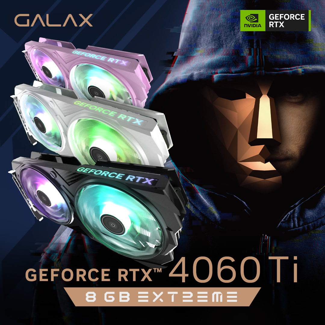 GalaxJapan's tweet photo. GALAX GeForce RTX™ 4060 Ti EX シリーズ

黒 GG-RTX4060Ti-E8GB/EX/DF
白 GK-RTX4060Ti-E8GB/WHITE/DF

- 2640(2655)MHz
- 8GB GDDR6 18Gbps
- PCI-E 8pin
- 102㎜ デュアルファン
- 2スロット 
- 5V ARGB ロゴ/ファン
- DLSS3/RTX/AV1EncDec

https://t.co/OfauVftsp1

#GALAX #RTX4060Ti https://t.co/76CrmyRziV