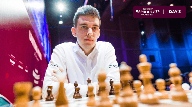 The final day of rapid chess at the #GrandChessTour Superbet Poland Rapid &amp; Blitz saw local hope <a href="/GM_JKDuda/">Jan-Krzysztof Duda</a>  take the sole lead after moving to an undefeated 6.5/9 in his bid to defend his 2022 title.

Report with Game of the Day by GM <a href="/Rafpig/">Rafael Leitão</a>: chess.com/news/view/http…
