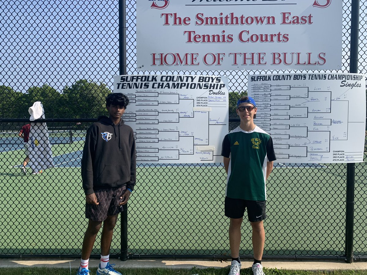 Congratulations Ward Melville Tennis Doubles Team Shashank Pennabadi and Gabe Bursztyn for winning the Suffolk County Tennis Doubles Championship!!!