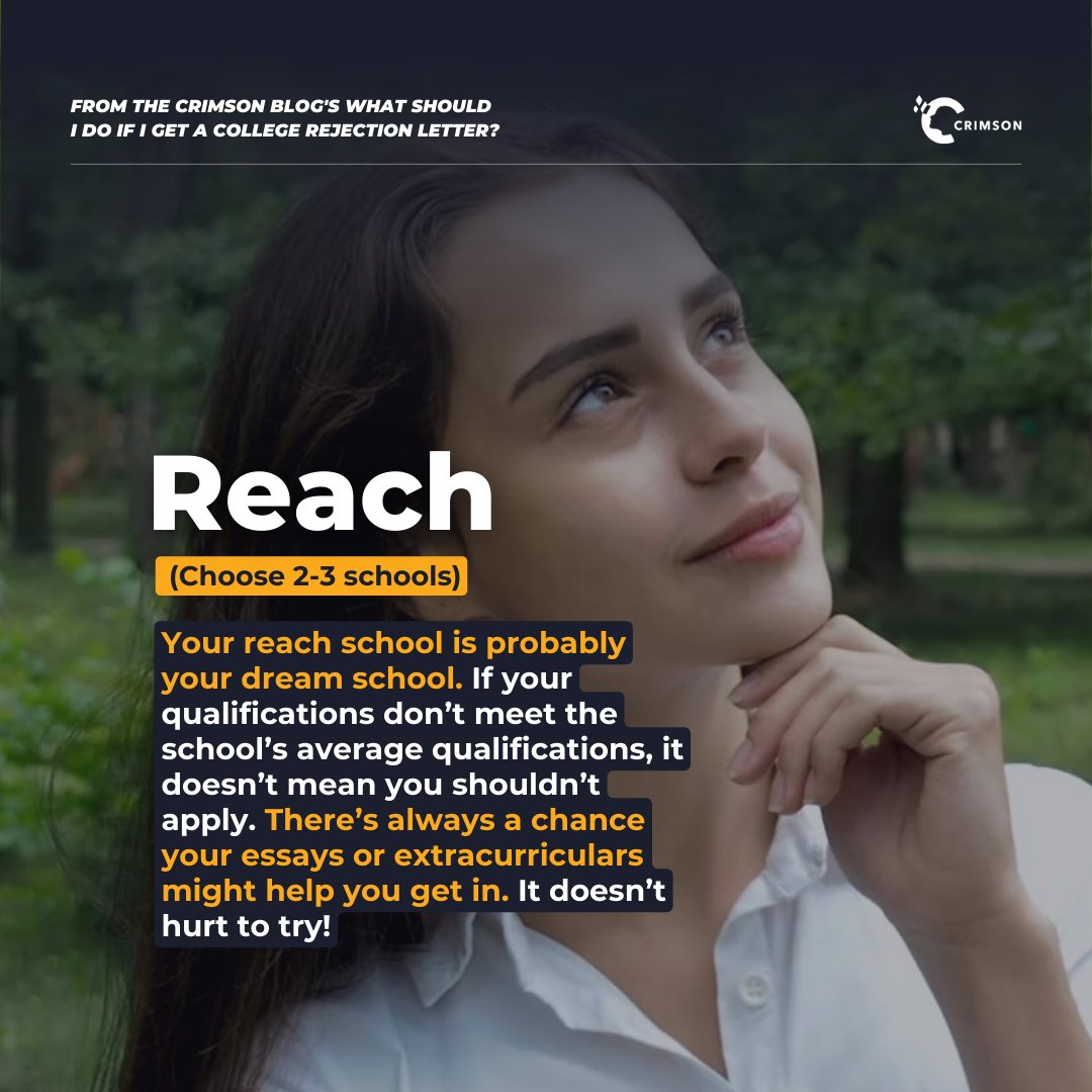 CrimsonEdu's tweet photo. A rejection letter isn't easy to receive, but it's not the end of the world! Read our full blog on what to do in this case through the link below. ππ
#collegerejectionletter #collegerejection #safetyschool #dreamschool #crimsoneducation https://t.co/lNMLcI4e84 https://t.co/p3Y1NFq8US